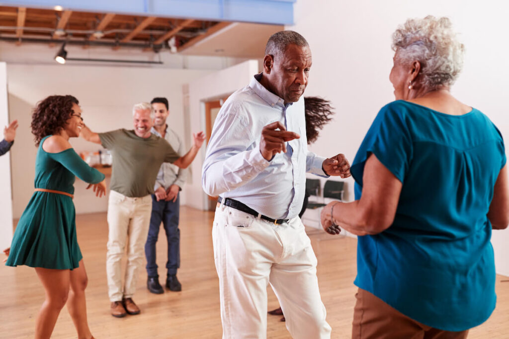 Group of seniors at a dance class